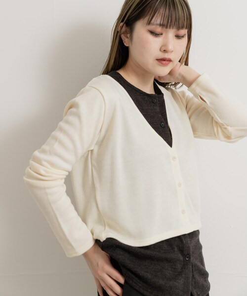 THE GOODLAND MARKET（ザグッドランドマーケット）の「&her　Vest Cardigan Set（カーディガン/ボレロ・レディース・GRYxOFF/CHARCOAL/OFF・FREE）」の10枚目の写真