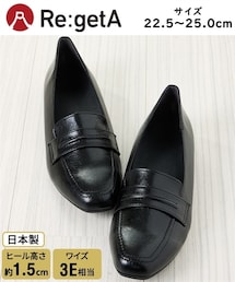 nissen | リゲッタ　スクエアトゥローファーシューズ（ワイズ３E）ｂｙＲｅ：ｇｅｔＡ(ローファー)