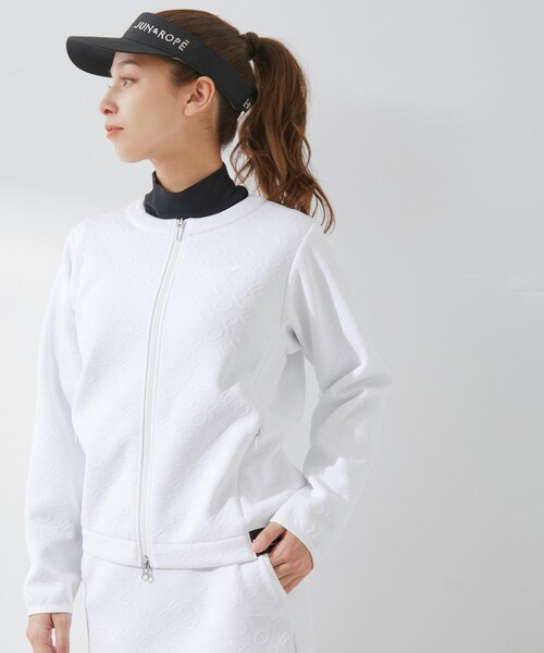 ROPE'（ロペ）の「ロゴモノグラムジャガード　ブルゾン（ブルゾン・レディース・ブラック/ホワイト・L/M/S）」の2枚目の写真