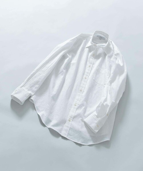 URBAN RESEARCH ROSSO（アーバンリサーチロッソ）の「『WEB限定』『XLサイズあり』リラックスコットンリネンレギュラーカラー長袖シャツ（シャツ/ブラウス・メンズ・BLU STRIPE/WHITE/NAVY/BEIGE/BLUE/BEG STRIPE・S/M/L/XL）」の22枚目の写真