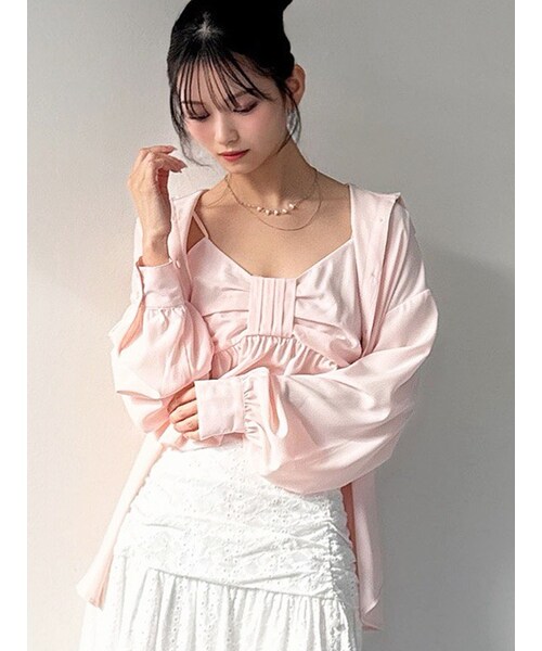 RESEXXY（リゼクシー）の「ルーズオーバーシャツ 【セットアップ着用可能】（シャツ/ブラウス・レディース・ホワイト/ピンク/ブルー・F）」の9枚目の写真