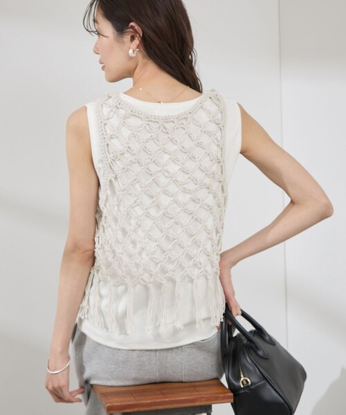 ROPE' PICNIC(ロペピクニック)の「かぎ針ビスチェ×タンクトップセット(ベスト・レディース・ブラック/キナリ・38)」の21枚目の写真