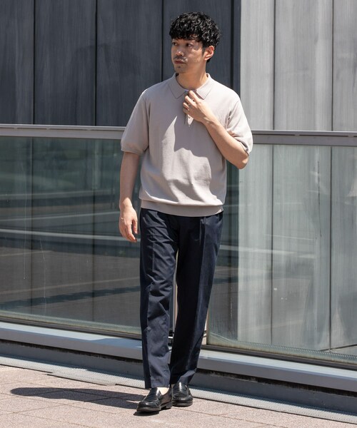 URBAN RESEARCH ROSSO（アーバンリサーチロッソ）の「『WEB限定』シルク混サマーニットポロシャツ（ポロシャツ・メンズ・GREIGE/BLUE GRAY/BROWN・M/L）」の7枚目の写真