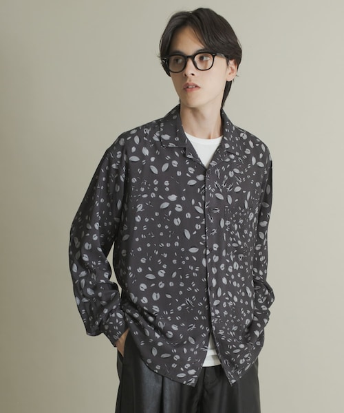 SENSE OF PLACE by URBAN RESEARCH(センスオブプレイスバイアーバンリサーチ)の「アソートパターンオープンカラーロングスリーブシャツ(シャツ/ブラウス・メンズ・BLK×CHA/L.BEG×GRN/NVY×BLU・M/L)」の1枚目の写真