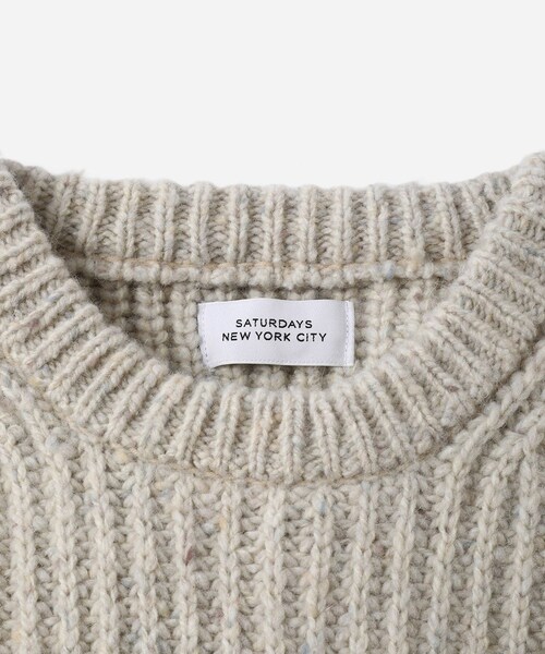 Saturdays NYC（サタデーズ ニューヨークシティ ）の「Atkins Speckled Sweater（ニット/セーター・レディース・オフホワイト/ワイン・L/M/S/XL）」の21枚目の写真