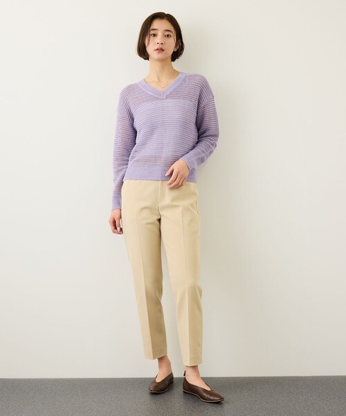 ROPE'（ロペ）の「ダブルクロスストレッチペンシルパンツ/接触冷感・イージーケア・セットアップ対応（その他パンツ・レディース・ブラック/ベージュ・36/38）」の16枚目の写真