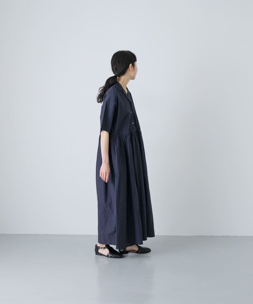 かぐれ（カグレ）の「オープンカラーシャツワンピース（ワンピース・レディース・NAVY/BLACK・Free）」の19枚目の写真