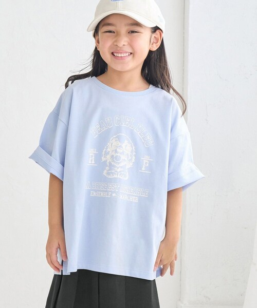 ROPE' PICNIC（ロペピクニック）の「【KIDS】DOGプリントトップス（Tシャツ/カットソー・キッズ・オフホワイト/サックス/ピンク・L/M/S）」の6枚目の写真