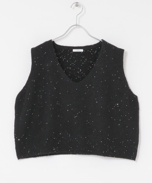 ITEMS URBANRESEARCH(アイテムズ アーバンリサーチ)の「スパンコールVネックニットベスト(ニット/セーター・レディース・BRN/WHT/BLK・FREE)」の17枚目の写真