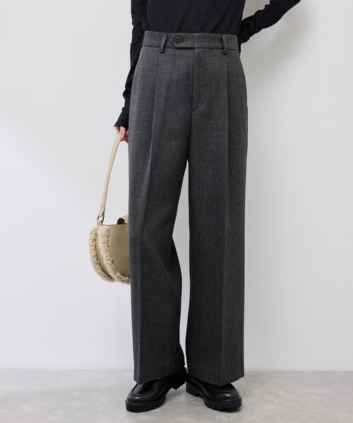ROPE' PICNIC(ロペピクニック)の「スリートーンツイードワイドパンツ/セットアップ対応(スラックス・レディース・チャコール/ダークブラウン・L/M/S)」の3枚目の写真
