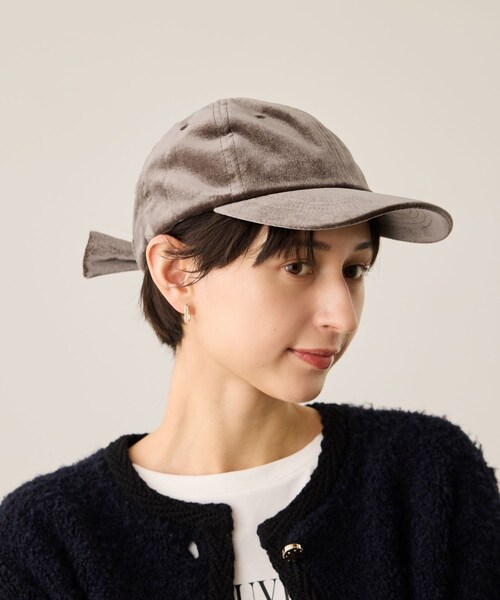 ROPE' PICNIC(ロペピクニック)の「ベロアリボンキャップ(キャップ・レディース・ブラック/ベージュ・F)」の6枚目の写真