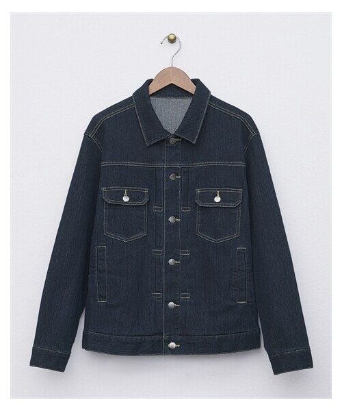 nissen（ニッセン）の「ストレッチデニムジャケット（デニムジャケット・メンズ・ネイビー/黒・M/L/LL/3L/4L/5L/6L/8L/10L）」の16枚目の写真
