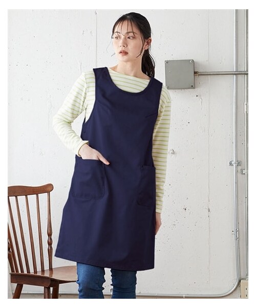 nissen（ニッセン）の「＜大きいサイズ＞ ワンピースタイプシンプルワークエプロン（エプロン・メンズ・黒/ネイビー/ベージュ・1=L~LL相当/2=3L~4L相当/3=5L~6L相当/4=8L相当/5=10L相当）」の17枚目の写真