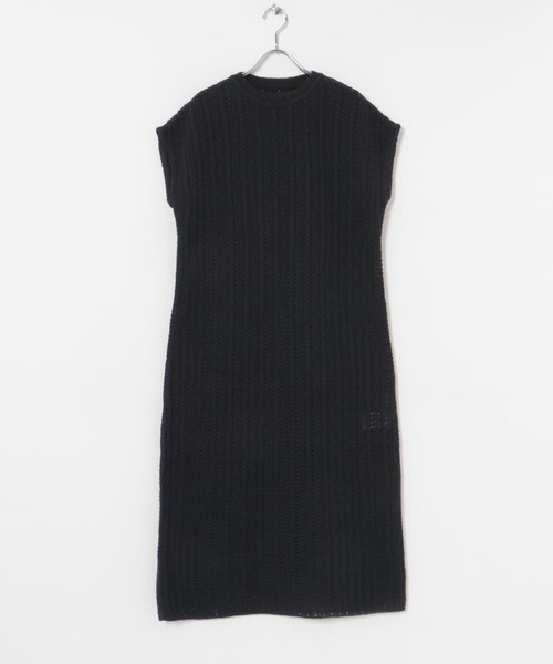 THE GOODLAND MARKET（ザグッドランドマーケット）の「米富繊維　SHADOW STRIPE KNIT ONE-PIECE（ワンピース・レディース・64BLACK/01MONO・FREE）」の9枚目の写真