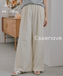 slattgir | 高身長 ストライプタックリラックスワイドパンツ(トールサイズ)Essenave(その他パンツ)
