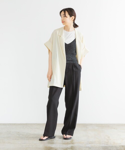 URBAN RESEARCH（アーバンリサーチ）の「ハーフスリーブジャケット（テーラードジャケット・レディース・CHARCOAL/IVORY・FREE）」の8枚目の写真