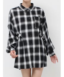 jouetie | ウエストベルトチェックシャツ(シャツ/ブラウス)