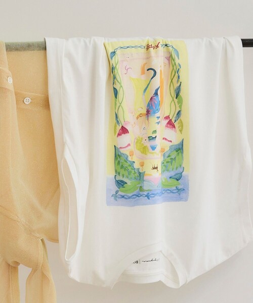 ROPE'（ロペ）の「【Kei Nagayama for ROPE'】プリント ノースリーブTEE【接触冷感・洗濯耐久あり】（Tシャツ/カットソー・レディース・ホワイト・F）」の4枚目の写真