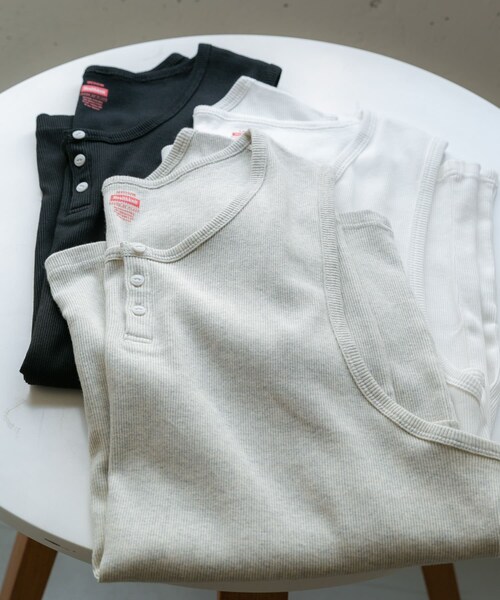 SENSE OF PLACE by URBAN RESEARCH（センスオブプレイスバイアーバンリサーチ）の「『別注』Healthknit×SENSE OF PLACE　タンクトップ（タンクトップ・メンズ・WHITE/BLACK/OATMEAL・M/L）」の15枚目の写真