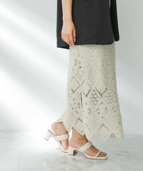 SENSE OF PLACE by URBAN RESEARCH（センスオブプレイスバイアーバンリサーチ）の「クロシェナロースカート（スカート・レディース・IVORY/BRICK/CHARCOAL・S/M）」の19枚目の写真