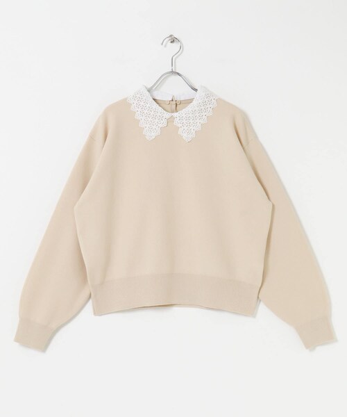 ITEMS URBANRESEARCH（アイテムズ アーバンリサーチ）の「衿レーススウェットライクニット（ニット/セーター・レディース・GRY/NVY/IVO・Free）」の10枚目の写真