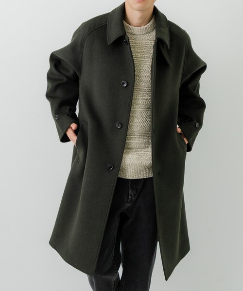 URBAN RESEARCH（アーバンリサーチ）の「WOOL BAL COLLAR COAT（ステンカラーコート・メンズ・KHAKI/BROWN/NAVY/BROWN CH・S/M/L）」の20枚目の写真