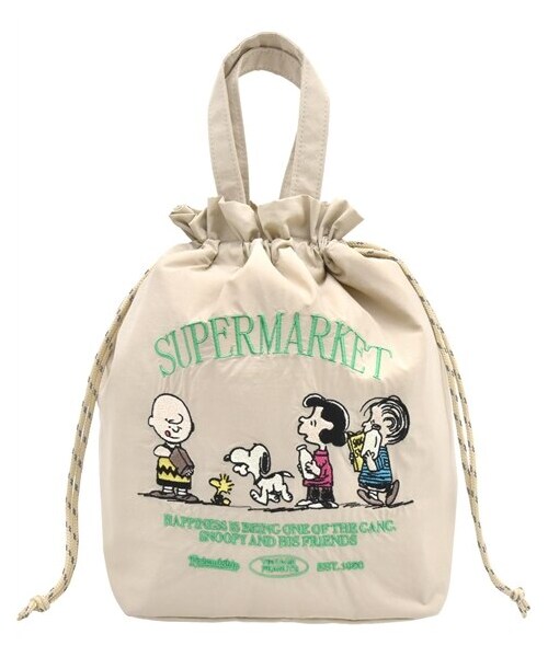 nissen（ニッセン）の「PN/保冷巾着トート (PEANUTS)（トートバッグ・メンズ・ベージュ/サックス/ブラック・Y）」の4枚目の写真