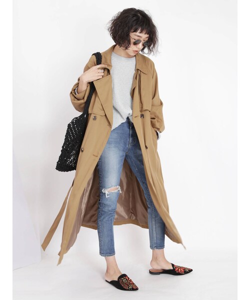 Ungrid（アングリッド）の「ルーズボリュームスリーブトレンチコート（その他アウター・レディース・キャメル/ベージュ・M/S）」の3枚目の写真