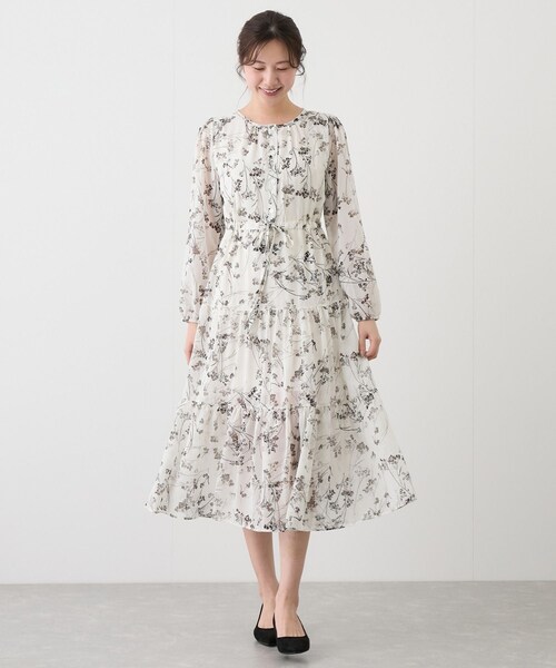 Jayro（ジャイロ）の「フラワーシフォンワンピース（ワンピース・レディース・ブラック/ホワイト系・F）」の3枚目の写真