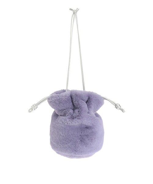 ELENDEEK(エレンディーク)の「ECO FUR DRAWSTRING BAG(ハンドバッグ・レディース・オフホワイト/グレー/パープル・F)」の5枚目の写真