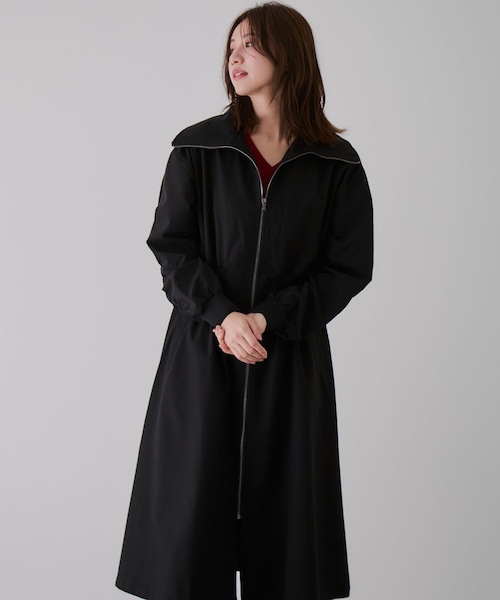 Jayro（ジャイロ）の「ウエスト切替ジップアップロングコート（その他アウター・レディース・ブラック/ベージュ/グリーン系/カーキ/レッド・F）」の2枚目の写真