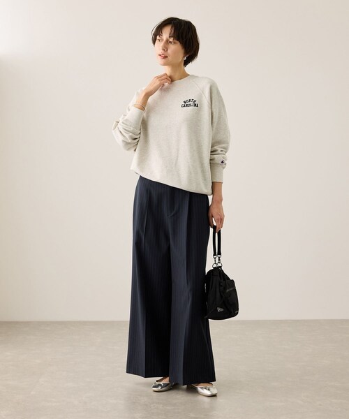 ROPE' PICNIC（ロペピクニック）の「【Champion/チャンピオン別注】アソートロゴスウェットプルオーバー/リンクコーデ（スウェット・レディース・キナリ系/ブラウン/サックス・F）」の6枚目の写真