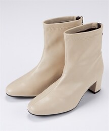 nissen | 【ゆったり幅広】リングファスナー裏起毛ストレッチショートブーツ(低反発中敷)(ワイズ4E)(ブーツ)