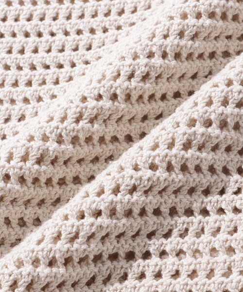 ADAM ET ROPE'（アダムエロペ）の「【AURALEE/オーラリー】TUSSAH SILK COTTON MESH KNIT SKIPPER POLO（ポロシャツ・メンズ・キナリ/ダークブラウン・3/4）」の14枚目の写真