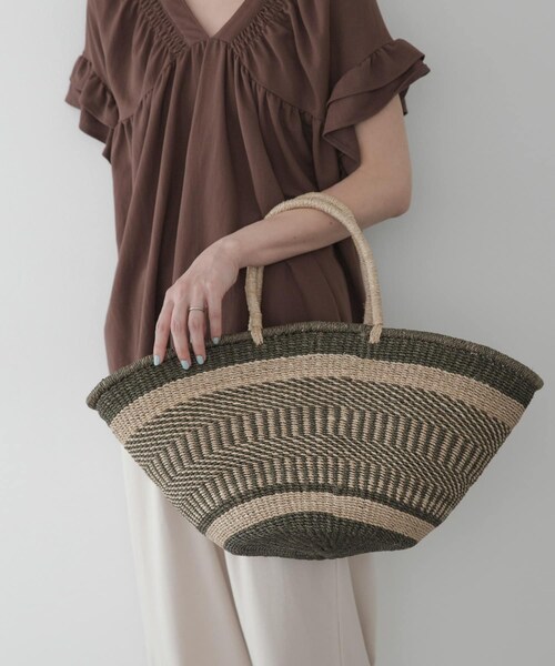 URBAN RESEARCH Sonny Label（アーバンリサーチサニーレーベル）の「BAGMATI　アバカボーダーバッグ（かごバッグ・レディース・NAT/BLK/NAT/CHOCO・One）」の7枚目の写真
