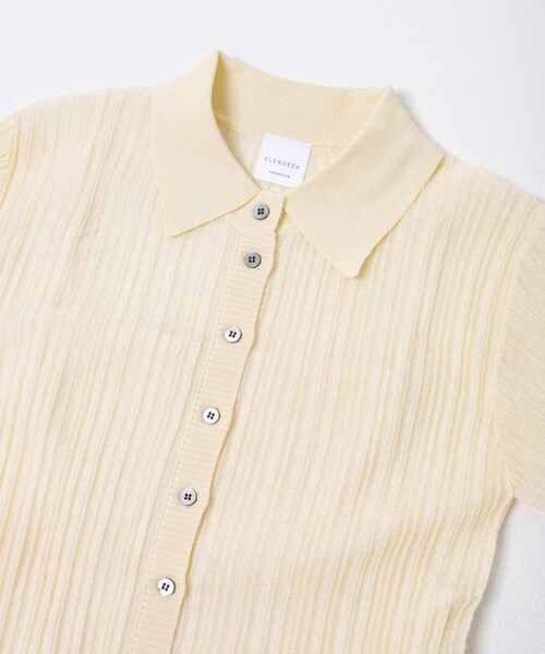 URBAN RESEARCH ROSSO（アーバンリサーチロッソ）の「ELENDEEK　SHEER PLEATS KNIT TOP（カーディガン/ボレロ・レディース・IVY/BLK/PNK・Free）」の6枚目の写真