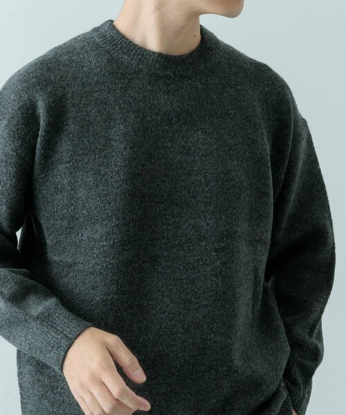 ITEMS URBANRESEARCH（アイテムズ アーバンリサーチ）の「クルーネック メランジニット プルオーバー（ニット/セーター・メンズ・BEG/GRY/CHA/KHK・M/L）」の14枚目の写真