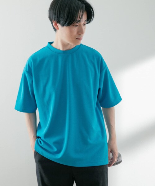 ITEMS URBANRESEARCH(アイテムズ アーバンリサーチ)の「『UR TECH ひやサラクール』 ライトポンチ トップス(Tシャツ/カットソー・メンズ・BLU/OFF/BLK/GREIGE/GRN・S/M/L/XL)」の6枚目の写真
