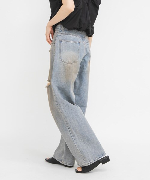 KBF（ケイビーエフ）の「マッドクラッシュデニム（デニムパンツ・レディース・KHAKI/BLUE・36/38）」の16枚目の写真