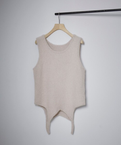 ADAM ET ROPE'(アダムエロペ)の「フォックスカシミヤ2WAYタンクトップ(タンクトップ・レディース・ライトグレー/ブルー系・F)」の1枚目の写真