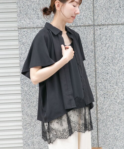 ITEMS URBANRESEARCH(アイテムズ アーバンリサーチ)の「ヘムレースキャミソール(キャミソール・レディース・L/BEG/BLK・Free)」の6枚目の写真