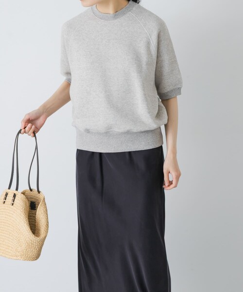 かぐれ（カグレ）の「コットンリヨセル半袖スウェット（スウェット・レディース・LIGHT GRAY/OATMEAL/NAVY・Free）」の5枚目の写真