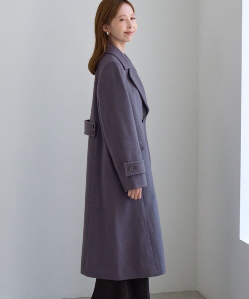 ROPE' PICNIC(ロペピクニック)の「JAPAN FABRIC ダブルチェスターロング丈ウールコート(チェスターコート・レディース・ブラック/グレー/ベージュ系/ラベンダー・F)」の19枚目の写真