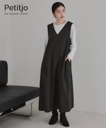 nissen | 小さいサイズ　Aラインジャンパースカート　低身長さん・小柄女性(ワンピース)