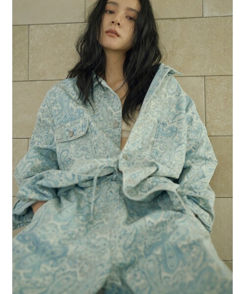 Ungrid（アングリッド）の「ペイズリーデニムカバーオール（カバーオール・レディース・ブルー/アイスブルー・F）」の3枚目の写真