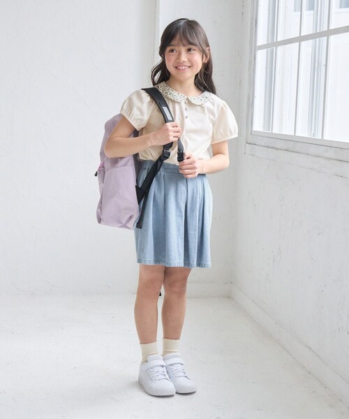 ROPE' PICNIC（ロペピクニック）の「【KIDS/キッズ】プチフラワー衿付きトップス/セットアップ対応（Tシャツ/カットソー・キッズ・ブラック/オフホワイト・L/M/S）」の19枚目の写真