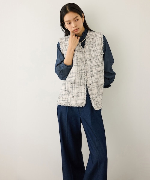 ROPE'（ロペ）の「ツイードVネックジレ（ベスト・レディース・キナリ系/サックス・F）」の18枚目の写真