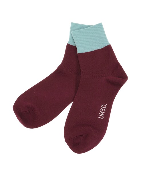 UN3D.(アンスリード)の「BI COLOR SOCKS(ソックス/靴下・レディース・ターコイズ/ミックス/ブラック/ボルドー・F)」の12枚目の写真