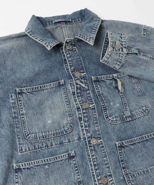 URBAN RESEARCH（アーバンリサーチ）の「ULTERIOR　FADED LIGHT DENIM SHORT COVERALL（カバーオール・メンズ・FADED BLUE・3/4）」の7枚目の写真