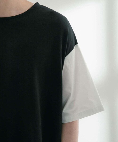 ITEMS URBANRESEARCH(アイテムズ アーバンリサーチ)の「布帛切替レイヤードクルーネックトップス(Tシャツ/カットソー・メンズ・BLK/BEG/MTD/GRY・M/L)」の17枚目の写真